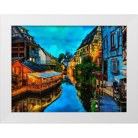 Germany old Town White Modern Wood Framed Art Print by Medeiros, Celito