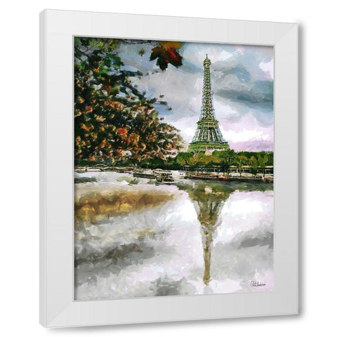 Paris View White Modern Wood Framed Art Print by Medeiros, Celito