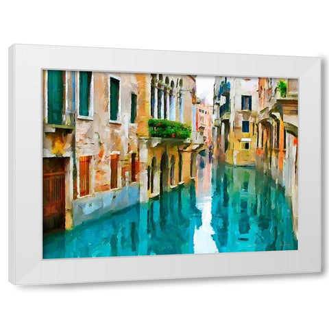 Venice Canal White Modern Wood Framed Art Print by Medeiros, Celito