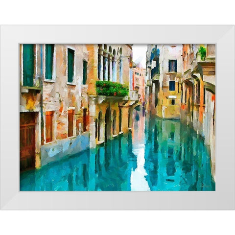 Venice Canal White Modern Wood Framed Art Print by Medeiros, Celito