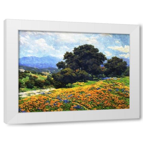 Magic Landscape White Modern Wood Framed Art Print by Medeiros, Celito