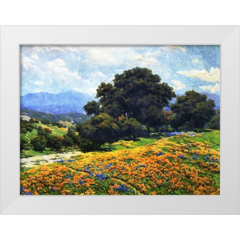 Magic Landscape White Modern Wood Framed Art Print by Medeiros, Celito