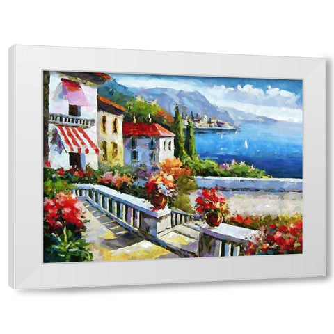 Coast in Italy III White Modern Wood Framed Art Print by Medeiros, Celito