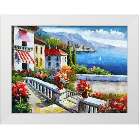 Coast in Italy III White Modern Wood Framed Art Print by Medeiros, Celito