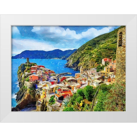 Coast in Italy VI White Modern Wood Framed Art Print by Medeiros, Celito