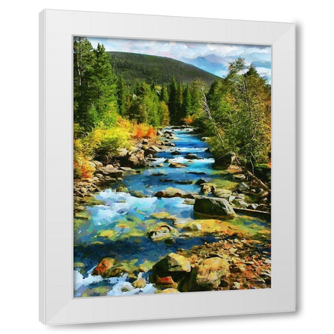 River in Bohemian Mountains White Modern Wood Framed Art Print by Medeiros, Celito