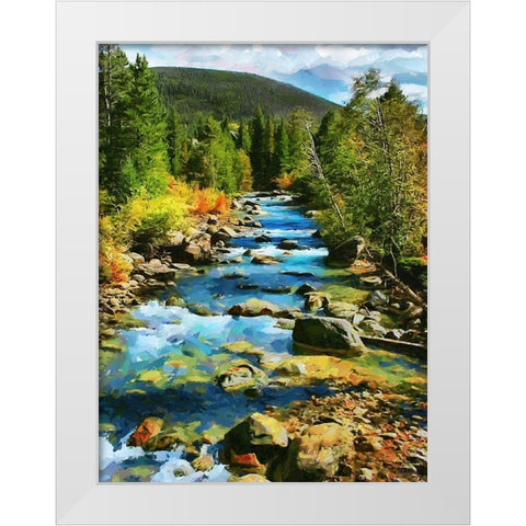 River in Bohemian Mountains White Modern Wood Framed Art Print by Medeiros, Celito