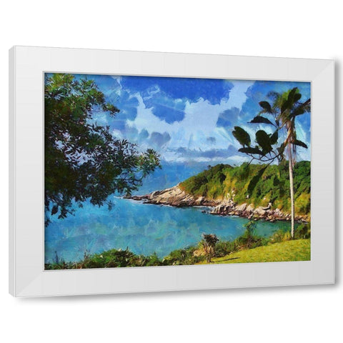Romantic Bay White Modern Wood Framed Art Print by Medeiros, Celito