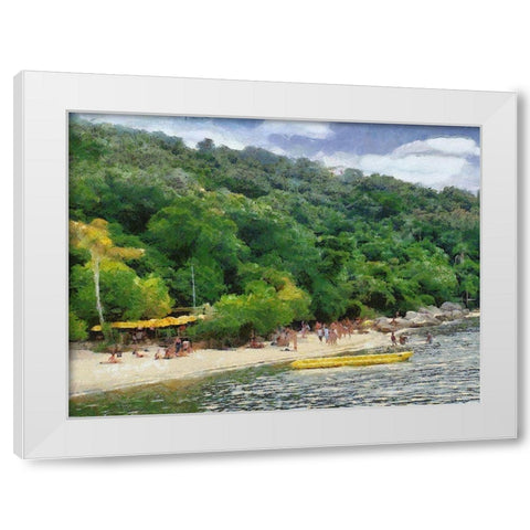 Impression Bay IV White Modern Wood Framed Art Print by Medeiros, Celito