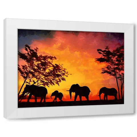 Memories of Africa II White Modern Wood Framed Art Print by Medeiros, Celito
