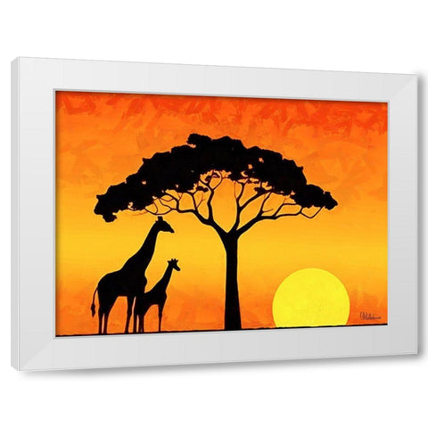 Memories of Africa III White Modern Wood Framed Art Print by Medeiros, Celito