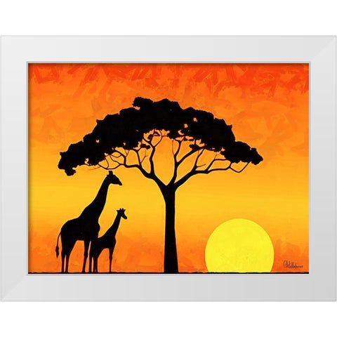 Memories of Africa III White Modern Wood Framed Art Print by Medeiros, Celito