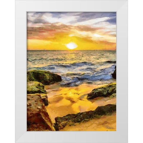 Beautiful Sunrise White Modern Wood Framed Art Print by Medeiros, Celito