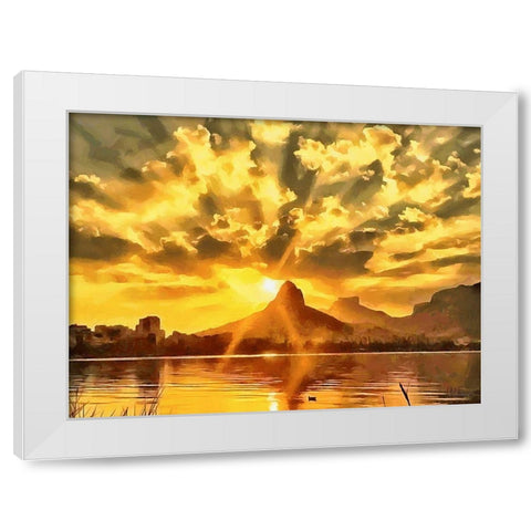 The Sun Paints the Sky White Modern Wood Framed Art Print by Medeiros, Celito