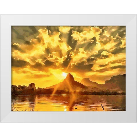 The Sun Paints the Sky White Modern Wood Framed Art Print by Medeiros, Celito