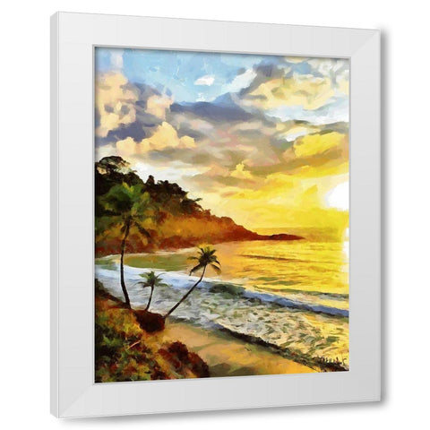 Sunset in Tropics II White Modern Wood Framed Art Print by Medeiros, Celito