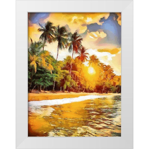 Sunset in Tropics III White Modern Wood Framed Art Print by Medeiros, Celito