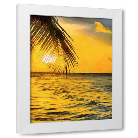Sunset in Tropics IV White Modern Wood Framed Art Print by Medeiros, Celito