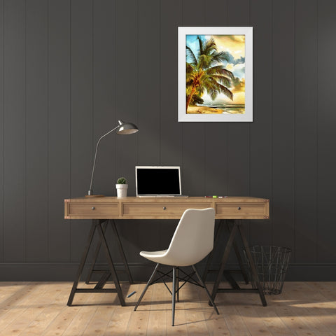 Everyone Loves Palm Trees II White Modern Wood Framed Art Print by Medeiros, Celito