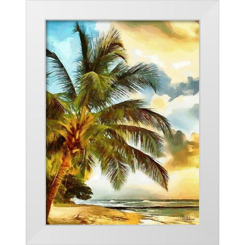 Everyone Loves Palm Trees II White Modern Wood Framed Art Print by Medeiros, Celito