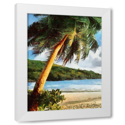 Everyone Loves Palm Trees V White Modern Wood Framed Art Print by Medeiros, Celito