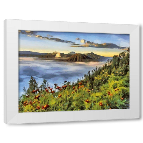 View of the Volcano White Modern Wood Framed Art Print by Medeiros, Celito