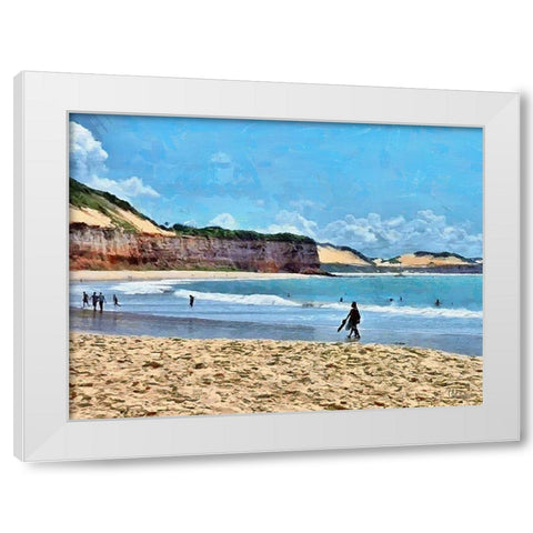Algarve Coast Portugal White Modern Wood Framed Art Print by Medeiros, Celito