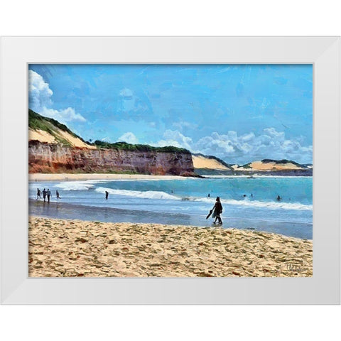 Algarve Coast Portugal White Modern Wood Framed Art Print by Medeiros, Celito