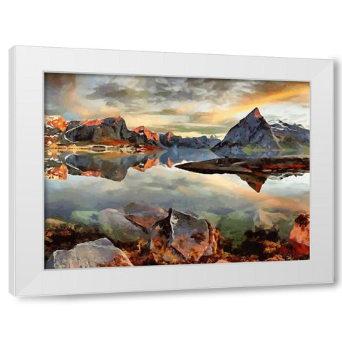 Faroe Islands White Modern Wood Framed Art Print by Medeiros, Celito