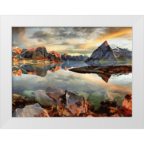 Faroe Islands White Modern Wood Framed Art Print by Medeiros, Celito