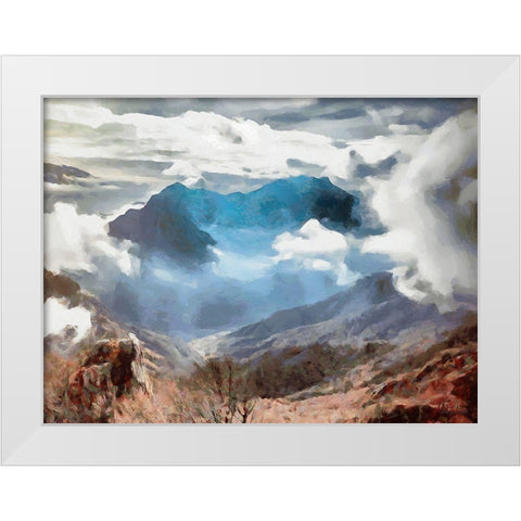 Peaks in the Clouds White Modern Wood Framed Art Print by Medeiros, Celito