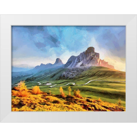Dolomity Mountains White Modern Wood Framed Art Print by Medeiros, Celito