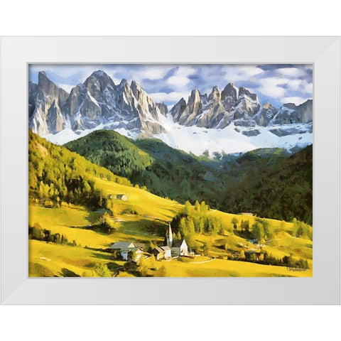 Austrian Mountains I White Modern Wood Framed Art Print by Medeiros, Celito