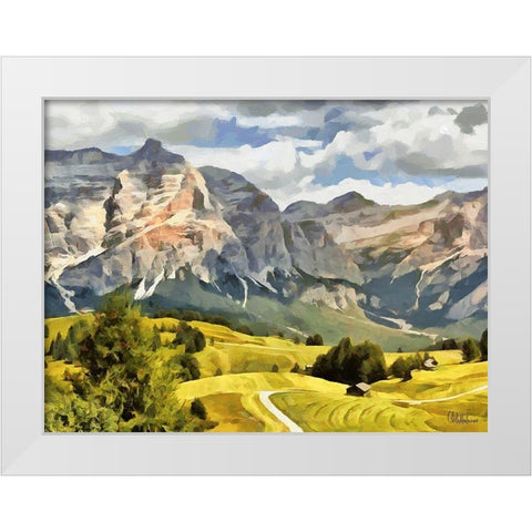 Austrian Mountains II White Modern Wood Framed Art Print by Medeiros, Celito
