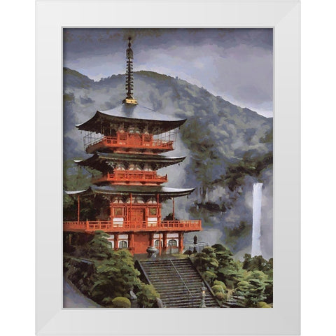 Somewhere in Asia White Modern Wood Framed Art Print by Medeiros, Celito
