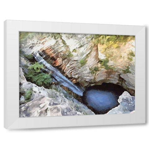 Deep Watterfall White Modern Wood Framed Art Print by Medeiros, Celito