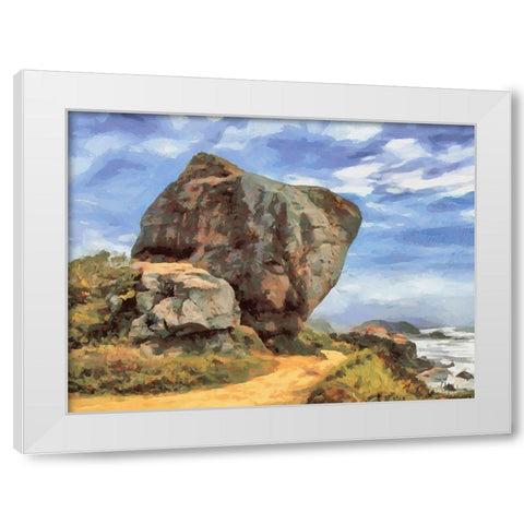 Big Boulder White Modern Wood Framed Art Print by Medeiros, Celito