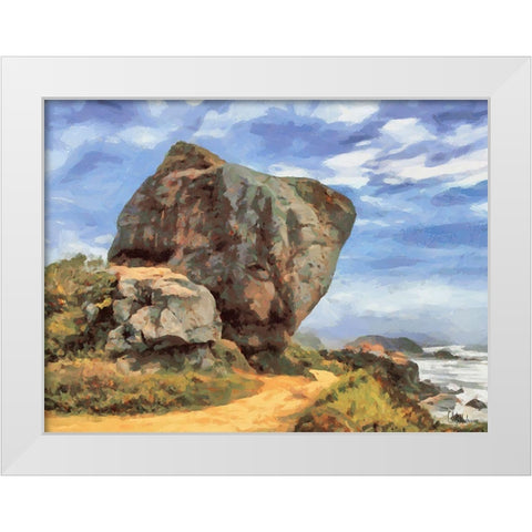 Big Boulder White Modern Wood Framed Art Print by Medeiros, Celito