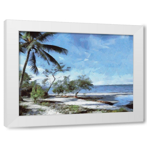 Beach in Brazil I White Modern Wood Framed Art Print by Medeiros, Celito