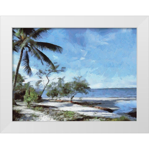 Beach in Brazil I White Modern Wood Framed Art Print by Medeiros, Celito