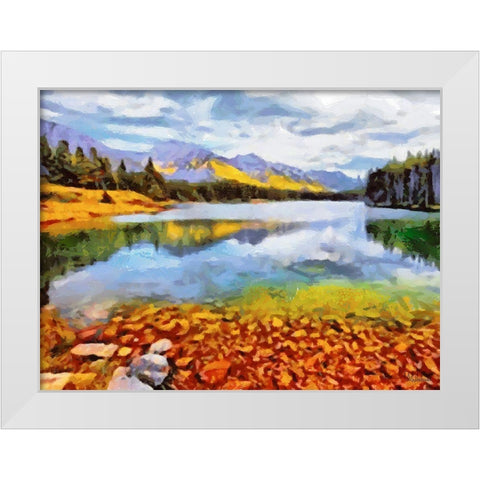 Autumn Lake Horizontal White Modern Wood Framed Art Print by Medeiros, Celito