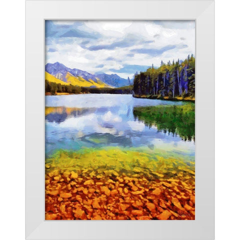 Autumn Lake Vertical White Modern Wood Framed Art Print by Medeiros, Celito