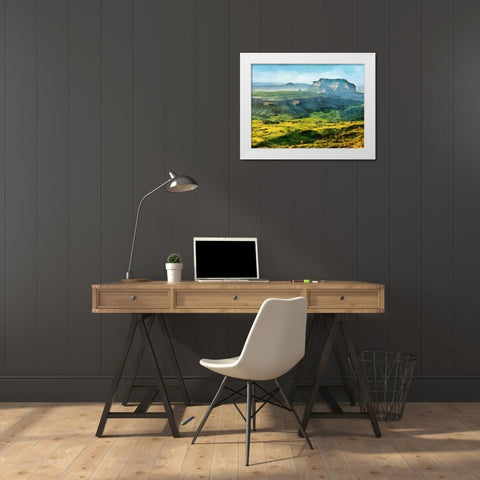 A Big Rock White Modern Wood Framed Art Print by Medeiros, Celito