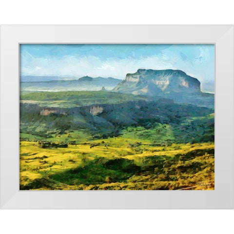 A Big Rock White Modern Wood Framed Art Print by Medeiros, Celito