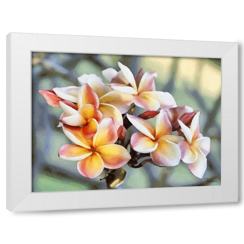 Pink Flowers of a Tree White Modern Wood Framed Art Print by Medeiros, Celito