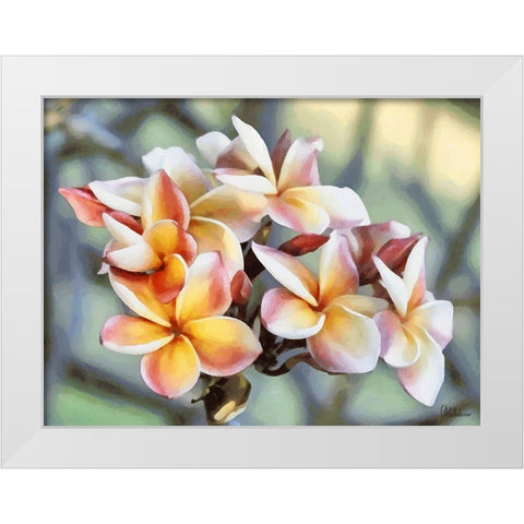 Pink Flowers of a Tree White Modern Wood Framed Art Print by Medeiros, Celito