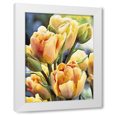 Just Tulips I White Modern Wood Framed Art Print by Medeiros, Celito