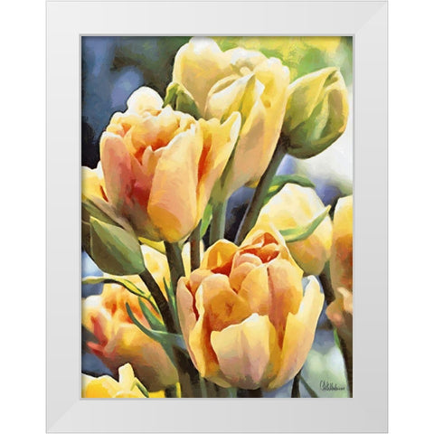 Just Tulips I White Modern Wood Framed Art Print by Medeiros, Celito