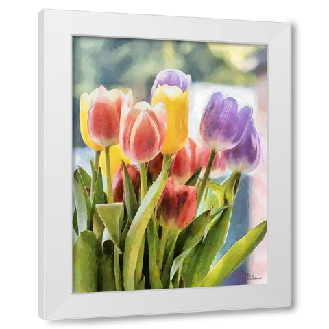 Just Tulips III White Modern Wood Framed Art Print by Medeiros, Celito