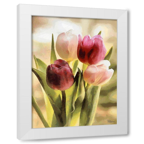 Just Tulips VI White Modern Wood Framed Art Print by Medeiros, Celito